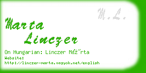 marta linczer business card